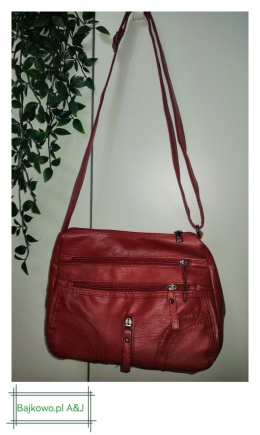 Torebka Damska na ramię z kieszonkami kolor czerwony