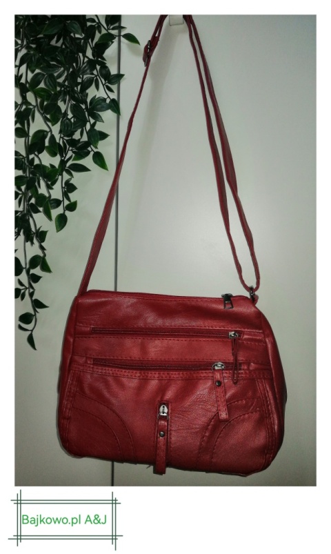 Torebka Damska na ramię z kieszonkami kolor czerwony