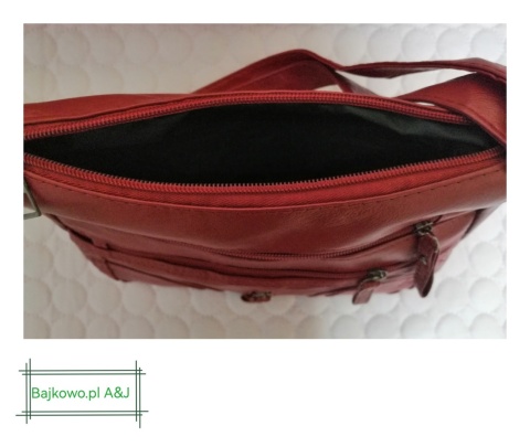 Torebka Damska na ramię z kieszonkami kolor czerwony