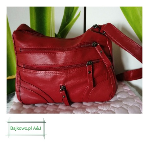 Torebka Damska na ramię z kieszonkami kolor czerwony