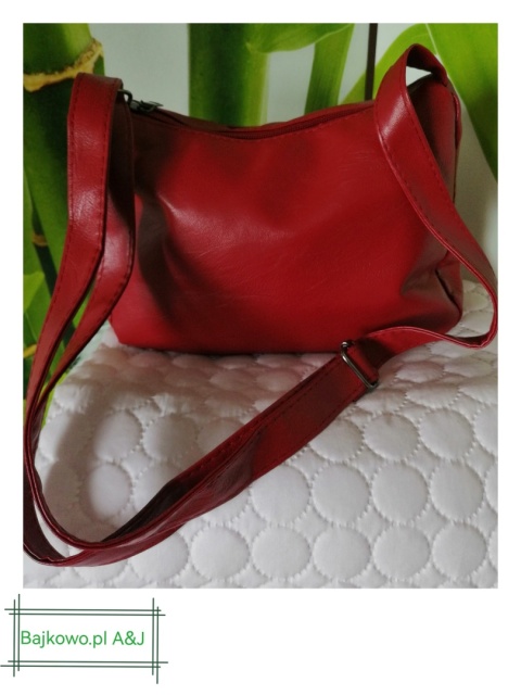 Torebka Damska na ramię z kieszonkami kolor czerwony