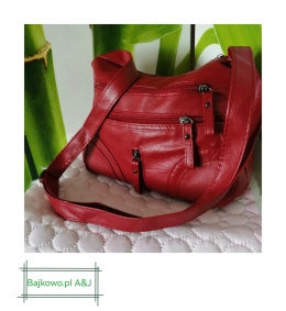 Torebka Damska na ramię z kieszonkami kolor czerwony
