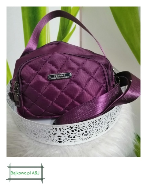 Torebka Damska fiolet , kuferek z paskiem