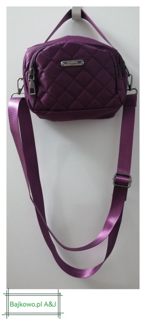 Torebka Damska fiolet , kuferek z paskiem