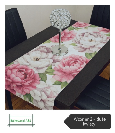 Bieżnik na stół w kwiaty - mix wzorów - szycie na zamówienie
