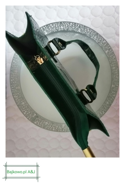 Torebka Damska , skóra ekologiczna zielona
